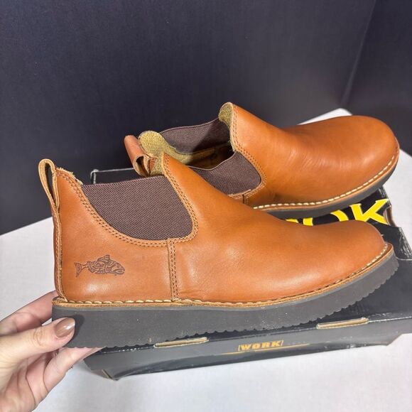 Chinook Work Romeo II Heritage Tan Leather Slip-On Shoe NEW in box Size 10 - Picture 5 of 15